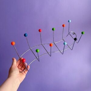 Vintage Sputnik Repro Wall Mounted White Multicolour Coat Rack